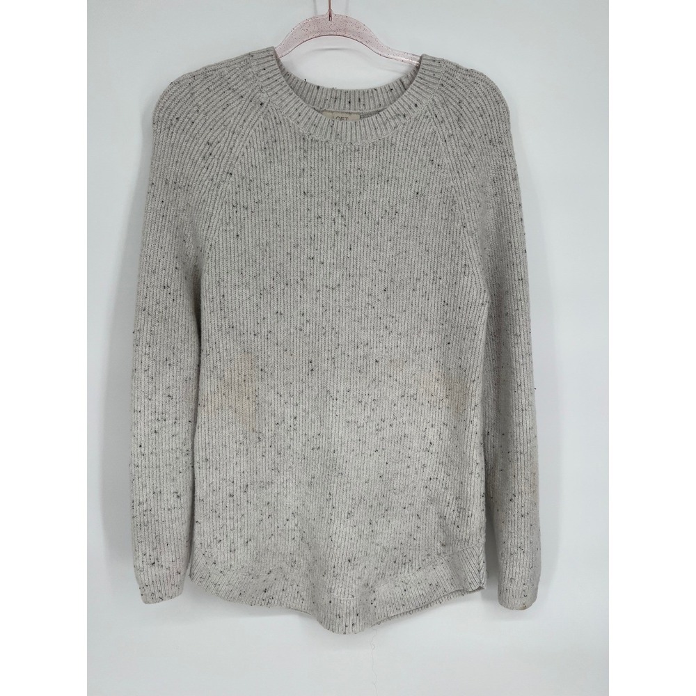 Loft Outlet Womens‎ Sz M Gray Sweater Long Sleeve Speckled Knit Pullover